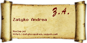 Zatyko Andrea névjegykártya